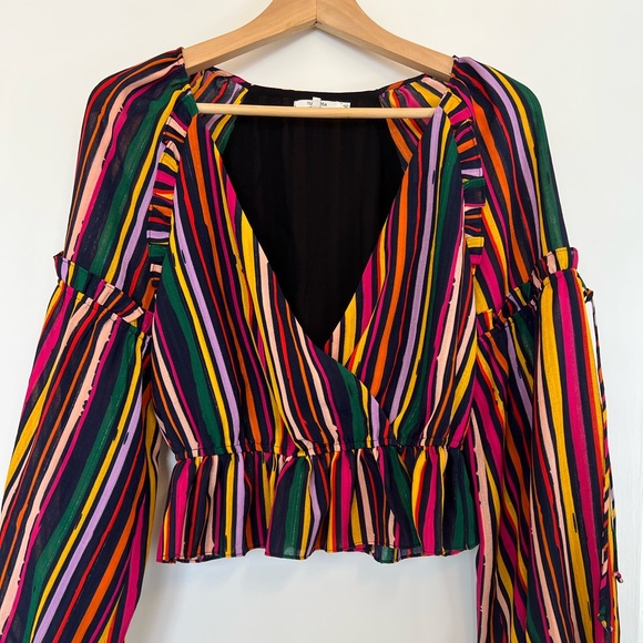 Tularosa Balloon Sleeve Multi-colored Top - Picture 1 of 1
